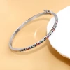 Korean minimalist and cold style jewelry, slightly inlaid with rainbow-colored zircon oval closed mouth bracelet for women Specification image